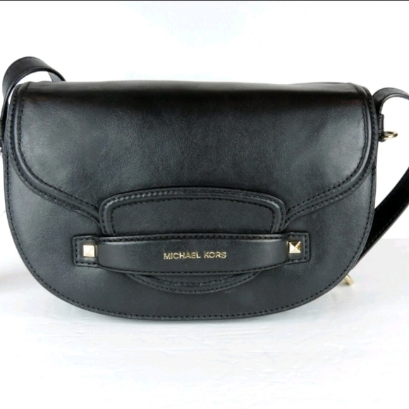 MICHAEL KORS black Leather Saddlebag Convertible Bag. HTF!! - Picture 2 of 9